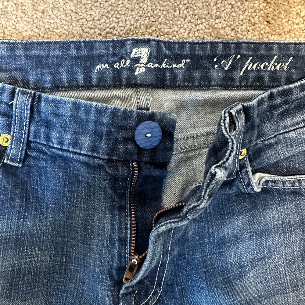 7 For All Mankind Dark Blue Flare Jeans - Picture 6 of 15